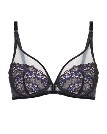 Simone Perele 1E3319 Black Scenario Plunge Underwire Bra Myselflingerie.com